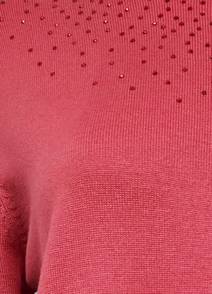 Anonymous Coral Embellished Jumper